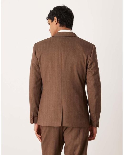 ASOS Brown Slim Wool Look Suit Jacket for men