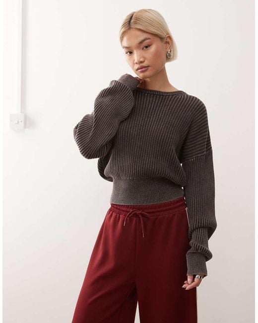 Collusion Red Fitted Hem Knitted Jumper