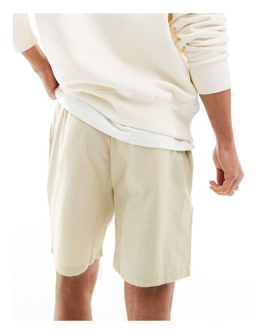 Another Influence Natural Linen Blend Shorts for men