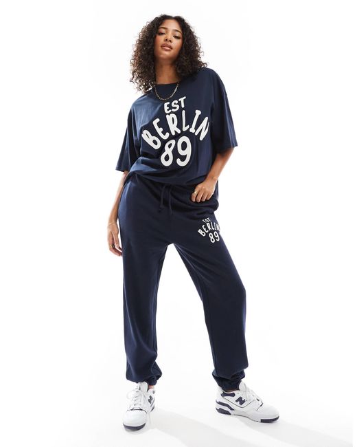 ASOS Blue – oversize-jogginghose
