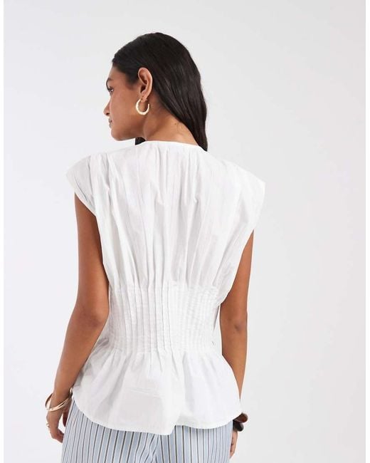 ONLY White Cinched Waist Top