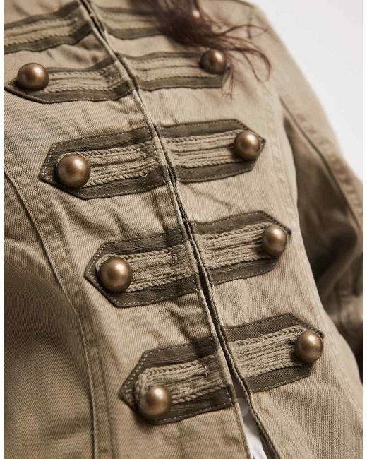 ASOS Natural Button Front Washed Utility Jacket