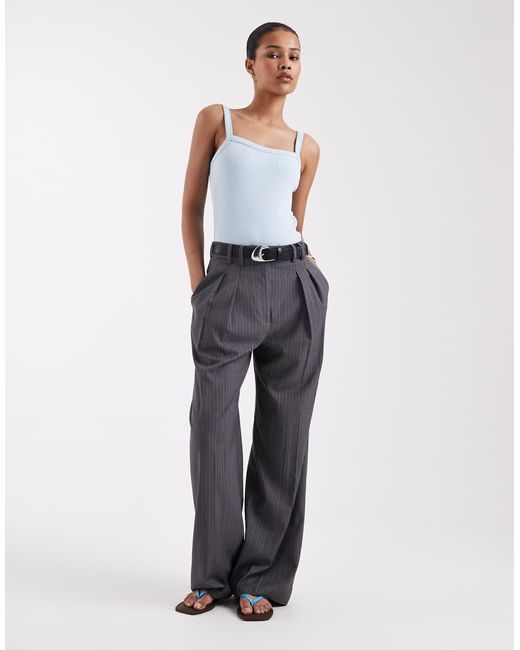 JJXX White Ribbed Square Neck Vest