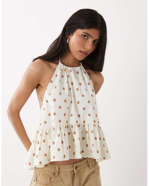 WeWoreWhat White Halter Neck Top