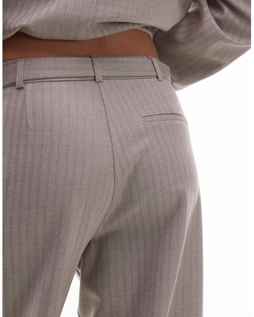 ASOS White Tailored Belted Tapered Leg Trouser