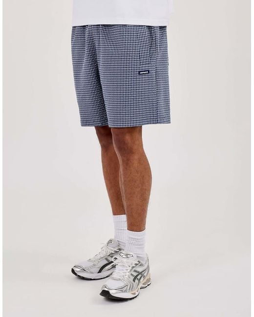 CERNUCCI Blue Relaxed Check Short for men