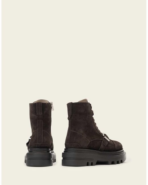 AllSaints Black – astrid – stiefel aus wildleder