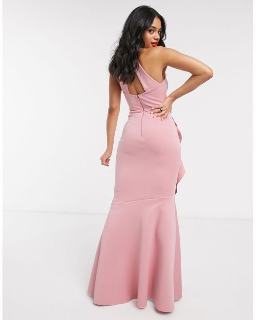 lipsy ruffle maxi dress