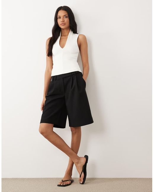 ASOS White Compact Cotton Plunge Top