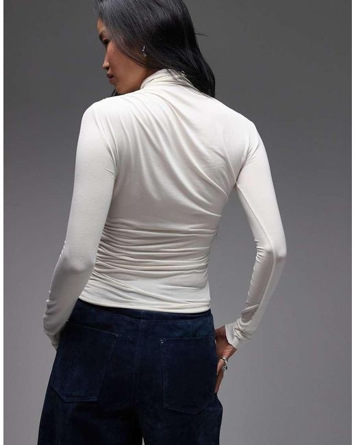 Top Accollato Slim Asimmetrico A Maniche Lunghe di & Other Stories in Gray