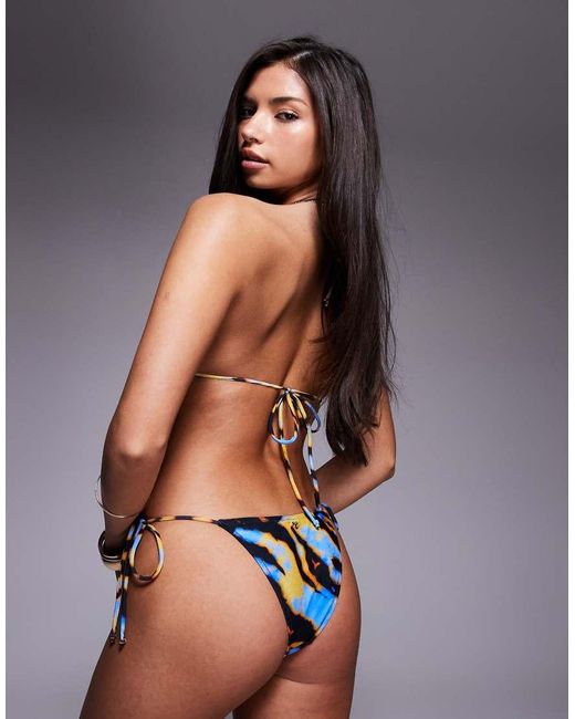 Candypants Gray Zebra Print Tieside Bikini Bottom