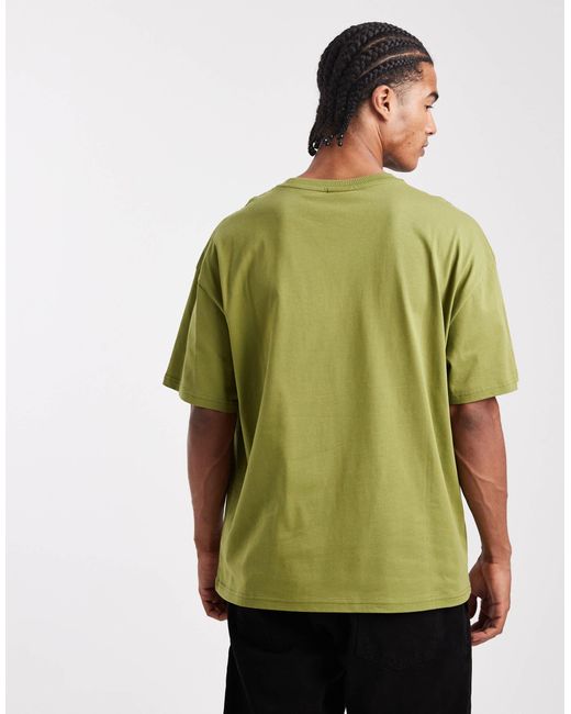 Parlez – oversize-t-shirt in Green für Herren