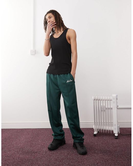 KTZ Green Side Stripe Wide Leg Track Pant for men