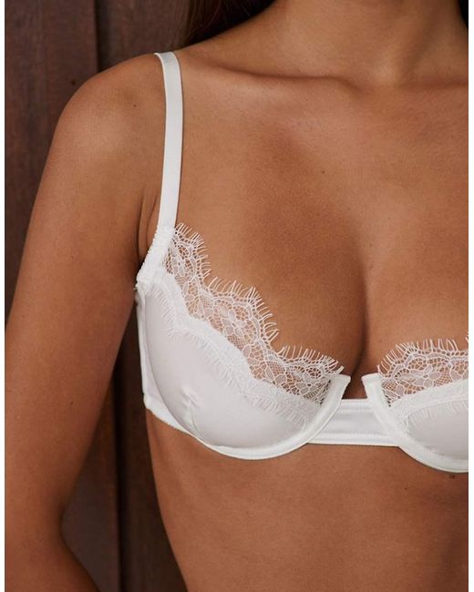 KAT THE LABEL Brown Sorrento Satin Lace Underwired Bra