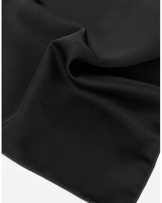 Maya Black Satin Bow Tie Pocket Square Set for men