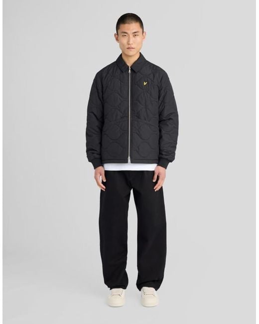 Lyle & Scott Gray Mid Jackets Quilted Ripstop Jacket for men