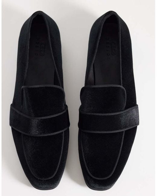 ASOS Blue Slim Loafer With Gross Grain Saddle for men