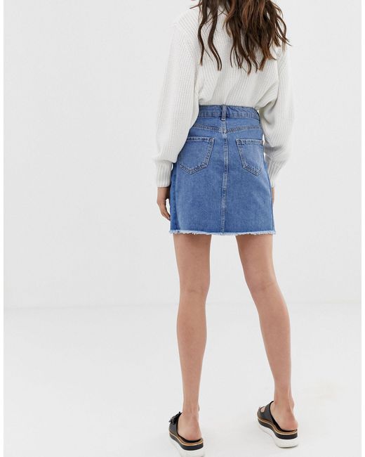 new look denim mini skirt