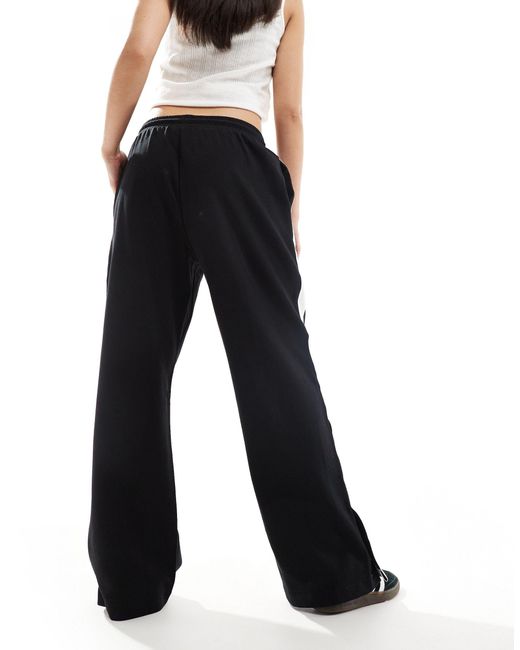ASOS Blue Straight Leg Trackies With Side Poppers