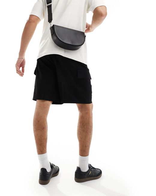 ASOS White Smart Cargo Shorts for men