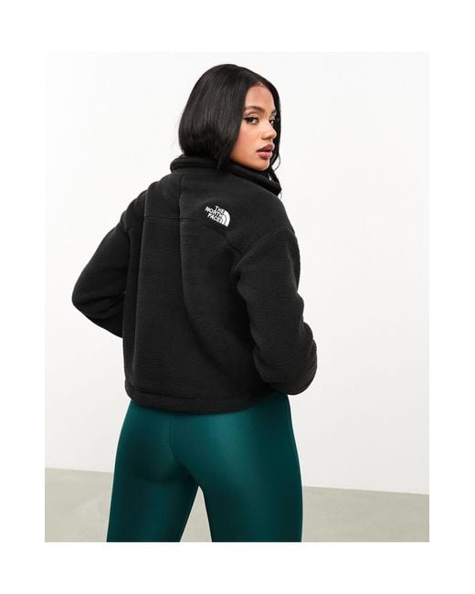 The North Face Blue Shispare Cropped Zip Up High Pile Fleece