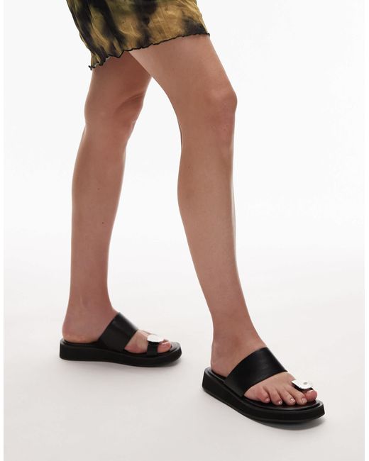 Jules - sandales avec entredoigt à détail effet fondu TOPSHOP en coloris Black