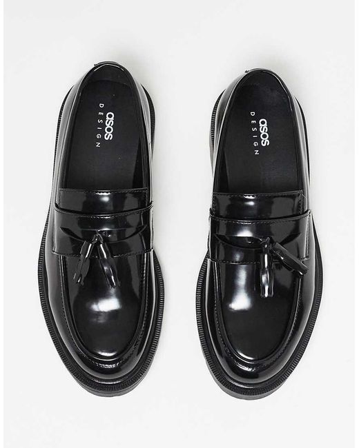 ASOS Black Tassel Loafers for men