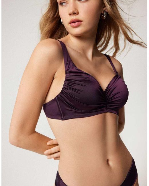 Tezenis Purple Shiny Glam Bikini Top