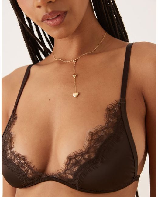 KAT THE LABEL Black Sorrento Satin Lace Bralette