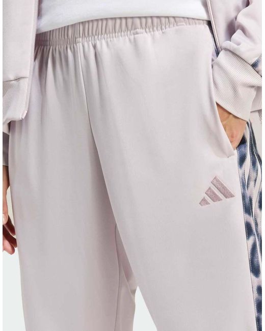 Adidas Originals Purple 3-Stripes Leopard Print Tracksuit