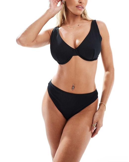 Hollister Black Co-ord Curvey Underwire Bikini Top