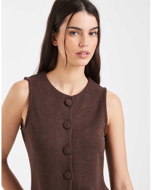 New Look Brown Knitted Waistcoat