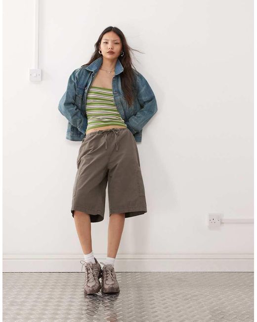 Weekday Cargoshort Van Ripstop in het Multicolor