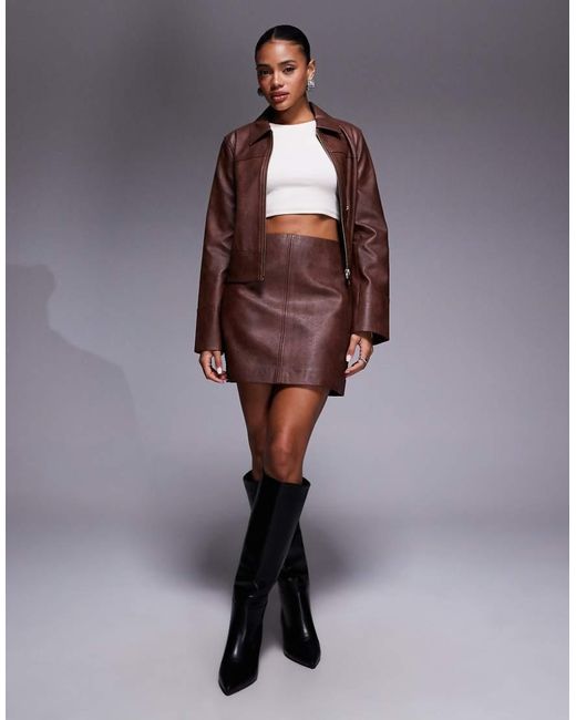 Forever New Mini Rok Van Pu in het Brown