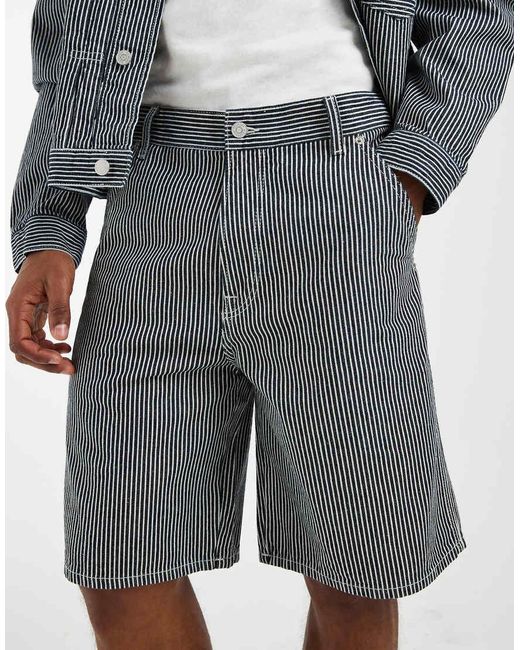 Tommy Hilfiger Gray Stripe Denim Shorts Co-Ord for men