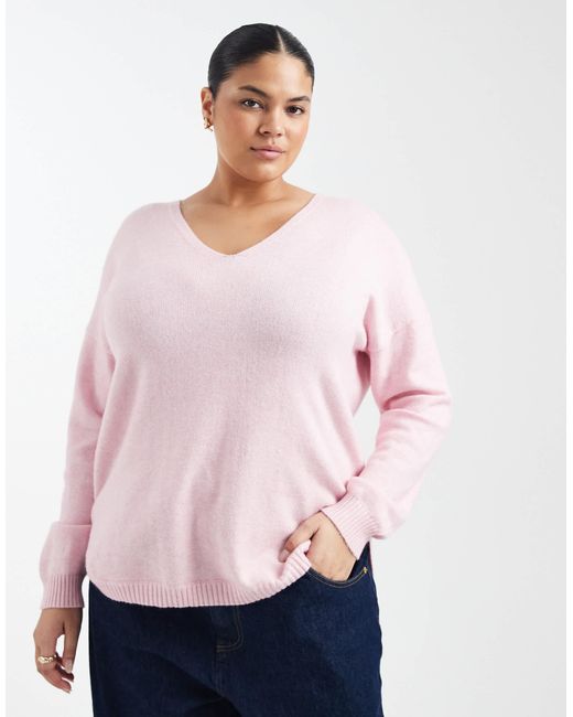 Pull col v - clair ONLY en coloris Pink