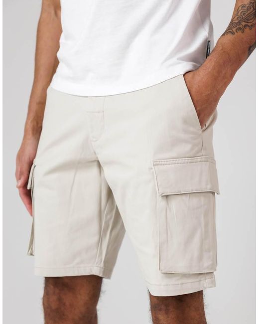 French Connection Natural Cotton Cargo Shorts for men