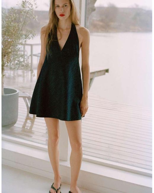 Pull&Bear Blue Short Denim Halter Dress