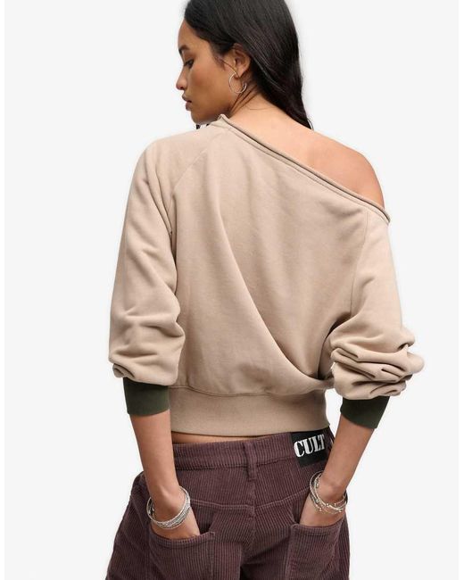 Bench x Superdry & Co White Bardot Oversized Sweatshirt