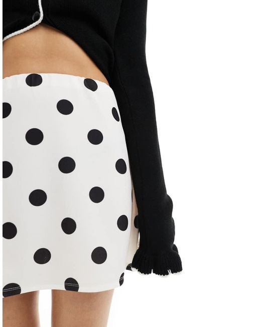 Miss Selfridge Black Pelmet Polka Dot Mini Skirt