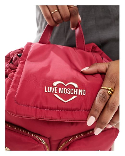 Zaino bordeaux di Love Moschino in Red