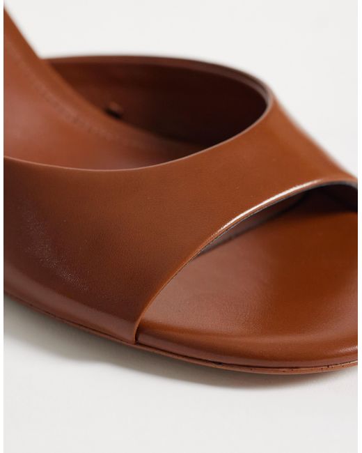 Mango Brown Heeled Mules
