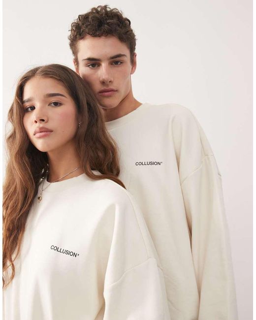 Collusion Natural Unisex Boxy Sweatshirt