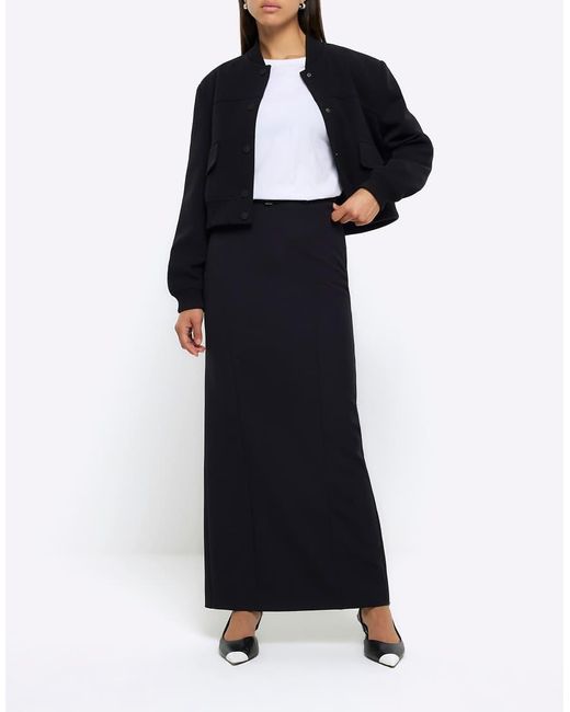 River Island Black A-Line Pencil Maxi Skirt