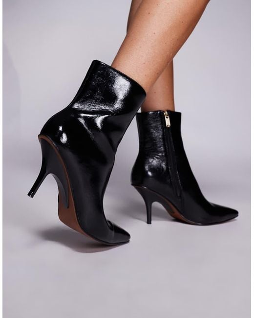 River Island Black Pointed Heeled Ankle Boots