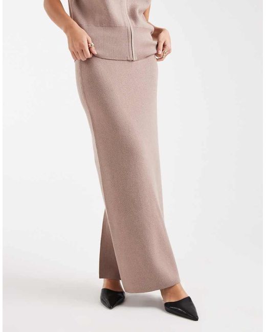 French Connection Pink Knitted Tube Midi Skirt Co-Ord