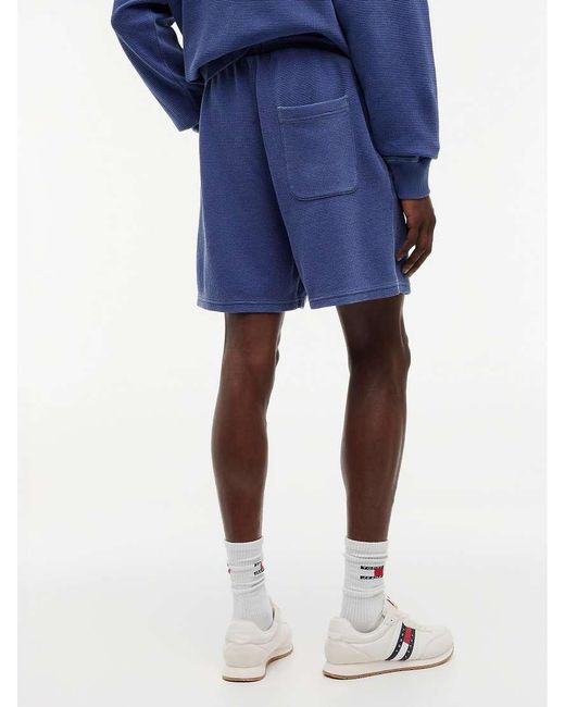 Tommy Hilfiger Blue Washed Waffle Knit Sweat Shorts for men