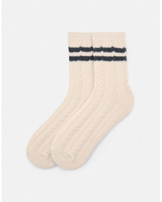 Pull&Bear Natural Striped Socks