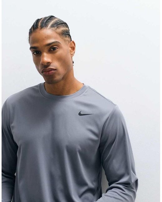 Nike Blue Flex Dri-Fit Long Sleeve T-Shirt for men