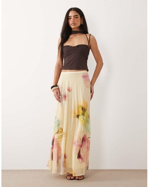 ASOS Brown Mesh Twist Front Cami Scarf Top